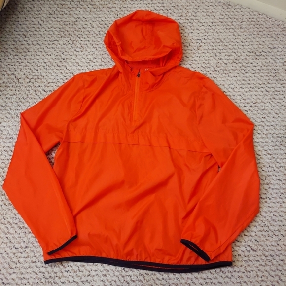 city Other - City Streets Windbreaker Orange Outdoors Hunting Sports Athletic Sz XL 1/4 Zip